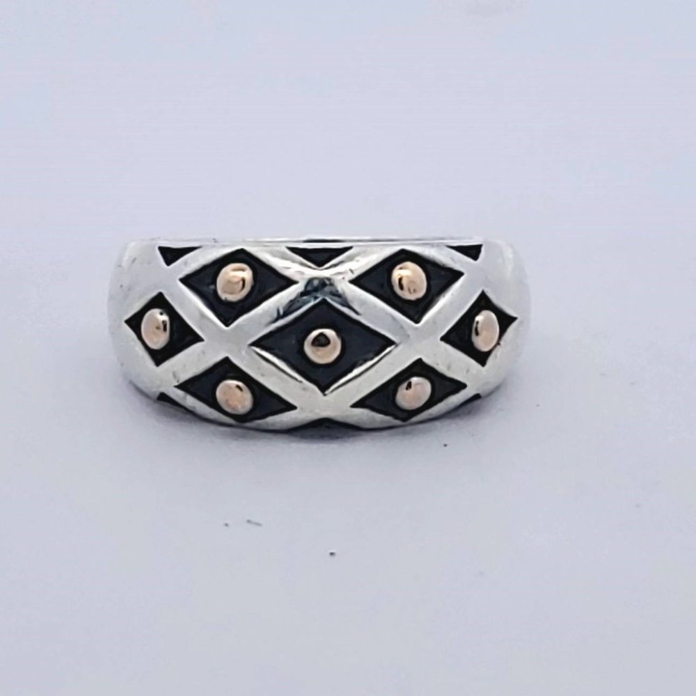 James Avery Silver and Gold Lattice Ring